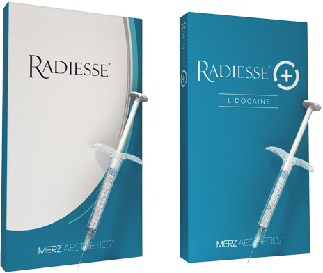 Radiesse® injectable dermal filler and collagen stimulation product and packaging.