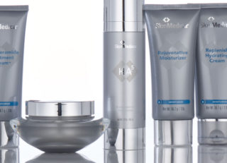 SkinMedica hydrating and moisturizing products with Hyaluronic Acid, which can retain up to 40 times its weight in water. The product line also includes a dermal repair cream, an ultra rich moisturizer, and a lip plumping and smoothing product.